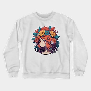 Floral Crown Girl Crewneck Sweatshirt